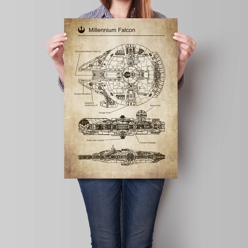 Poster millennium falcon star - millennium,