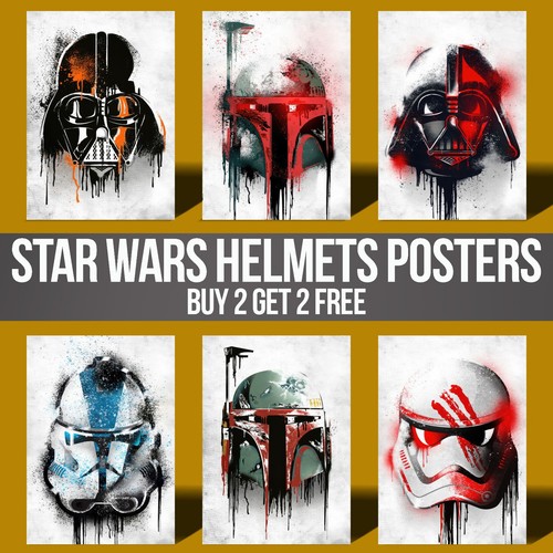 Poster star wars caschi - caschi, arte